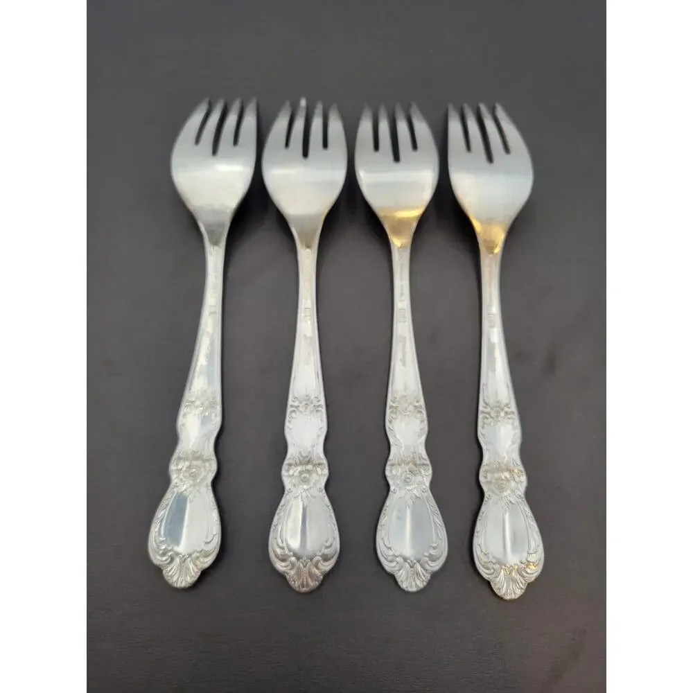 1847 IS Rogers Bros Silverware Set Of 4 HERITAGE Flatware Salad Forks
